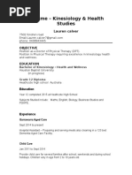 Resume Kinesiology