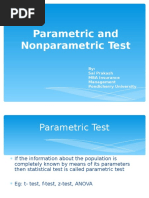 Parametric and Nonparametric Test: By: Sai Prakash MBA Insurance Management Pondicherry University