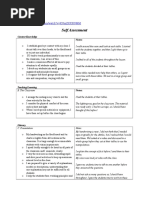 Candidate Self Assessment of Video Taped Lesson