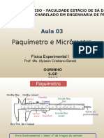 FEI Aula 03 Paquímetro e Micrômetro