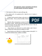 Discuss and Correlate PH, Temperature, Enzyme Concentration and Substrate Concentration On Enzyme Activity Using The Lock and Key' Hypothesis