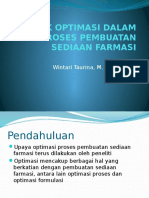 Teknik Optimasi Dalam Proses Pembuatan Sediaan Farmasi