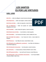 Lista de Los Santos Patrones Por Las Virtudes Del Día