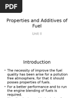 Properties and Additives of Fuel: Unit II