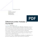 Diferencia Entre Hidratar y Humectar