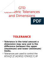 Geometric Tolerances and Dimensions