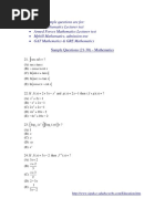 Mathematics Subject Test Sample Questions MCQs (21-30) PDF