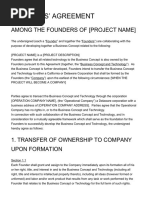 Founders' Agreement: Among The Founders of (Project Name)