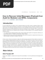 How To Recover Initial Messages (Payload) From SOA Audit For Mediator and BPEL Components