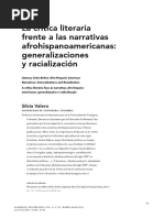 Silvia Valero, "La Crítica Literaria Frente A Las Narrativas Afrohispanoamericanas: Generalizaciones y Racialización"