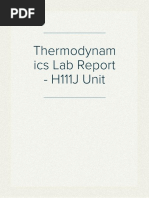 Thermodynamics Lab Report - H111J Unit