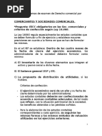 Preguntas y Temas de Examen de Derecho Comercial Por Temas 