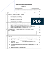 Test de Evaluare Semestrială La Informatică Clasa 8