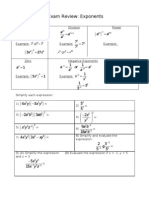 End of Course Exam Review: Exponents: A Aa A A A