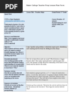 Hearing Impaired Lesson Plan