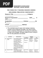 Criteria For Action Research Deped