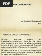 Credit Appraisal: Abhishek Patawari 57