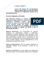 Clases o Tipos de Ingresos Públicos