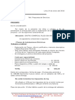 Propuesta Economica de Elaboracion de Planos de La Planta