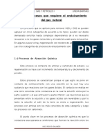 Tipos de Procesos Que Requiere El Endulzamiento Del Gas Natural