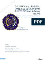 Revisi Makalah Fungsi, Peran, Kedudukan Dan Prospek Pendidikan Agama Islam