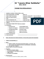 Informe Psicopedagogico Ticona Apazay Valerie Diaz