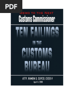 Ten Failings of Bureau of Customs