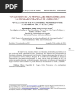 Evaluación de Las Propiedades Psicométricas de La Escala de Capacidad de Logro (Ecl)