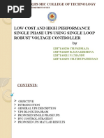 Low Cost and High Performance Single Phase Ups Using Single Loop Robust Voltage Controller