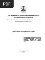 Plano de Trabalho - Estagio Laboratório de Usinagem/soldagem