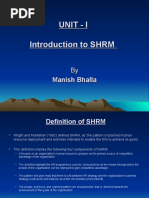 Unit - I Introduction To SHRM