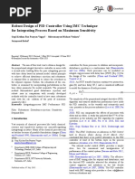 Journal On Robust Design of PID Controller Using IMC Technique For Integrating Process Based On Maximum Sensitivity