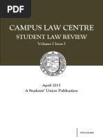 Campus Law Centre Student Law Review Vol I Issue I PDF