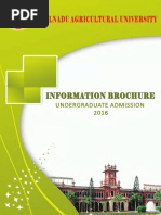 Tnau Ug Admission 2016 Information Brochure