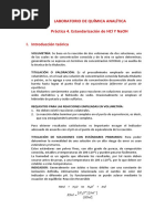 Estandarización de Ácido Clorhídrico e Hidróxido de Sodio