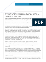 El Mundo Es Gobernado Por Satánicos Illuminati - Reyes - Presidentes - Religiosos y Nueva Era (New A - 0