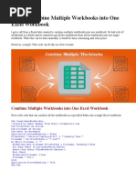 How To Combine Multiple Workbooks Into One Excel Workbook