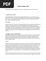 Practice Teaching Session.: 1. Supplementary Evidence