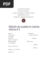 Informe # 4 Medición de Caudales en Tuberías