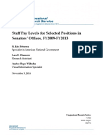 CRS Report R43774 Staff Pay Levels For Selected Positions in Senators' Offices, FY2009-FY2013