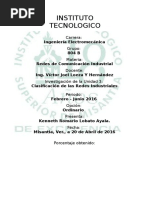 Unidad 3 Investigación Clasificación de Redes Industriales Kenneth