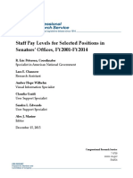 R44324 Staff Pay Levels For Selected Positions in Senate Offices FY2001 To FY2014