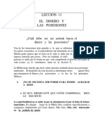 Discipulado Lección 11 - El Dinero y Las Posesiones