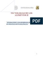 Separación de Membranasen Procesos Biotecnológicos