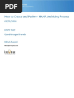 How To Perform HANA Archiving Process
