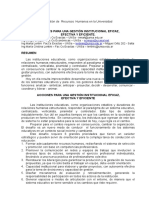 Acciones para Una Gestión Institucional Eficaz, Efectiva y Eficiente.