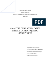 Pathologie Liée A La Pratique Du Saxophone