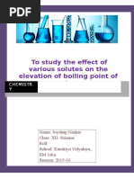 Chemistry Investigatory Project: Elevation in Boiling Point