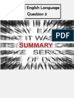 Summary Homework Booklet