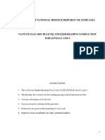 Nato Stanag 6001 Reading Sample Test With Answer Key